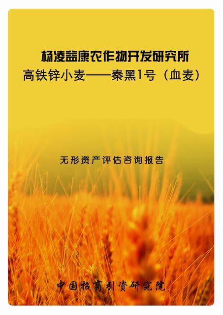 为杨凌益康农作物开发研究所“秦黑一号”血麦作资产评估