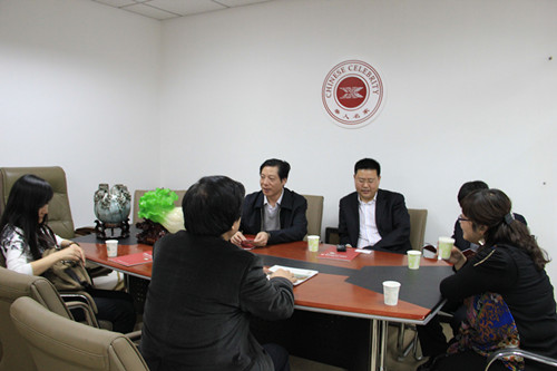 河南省政府驻京办徐处长、武陟县副县长原骁峰一行来访我院洽谈合作